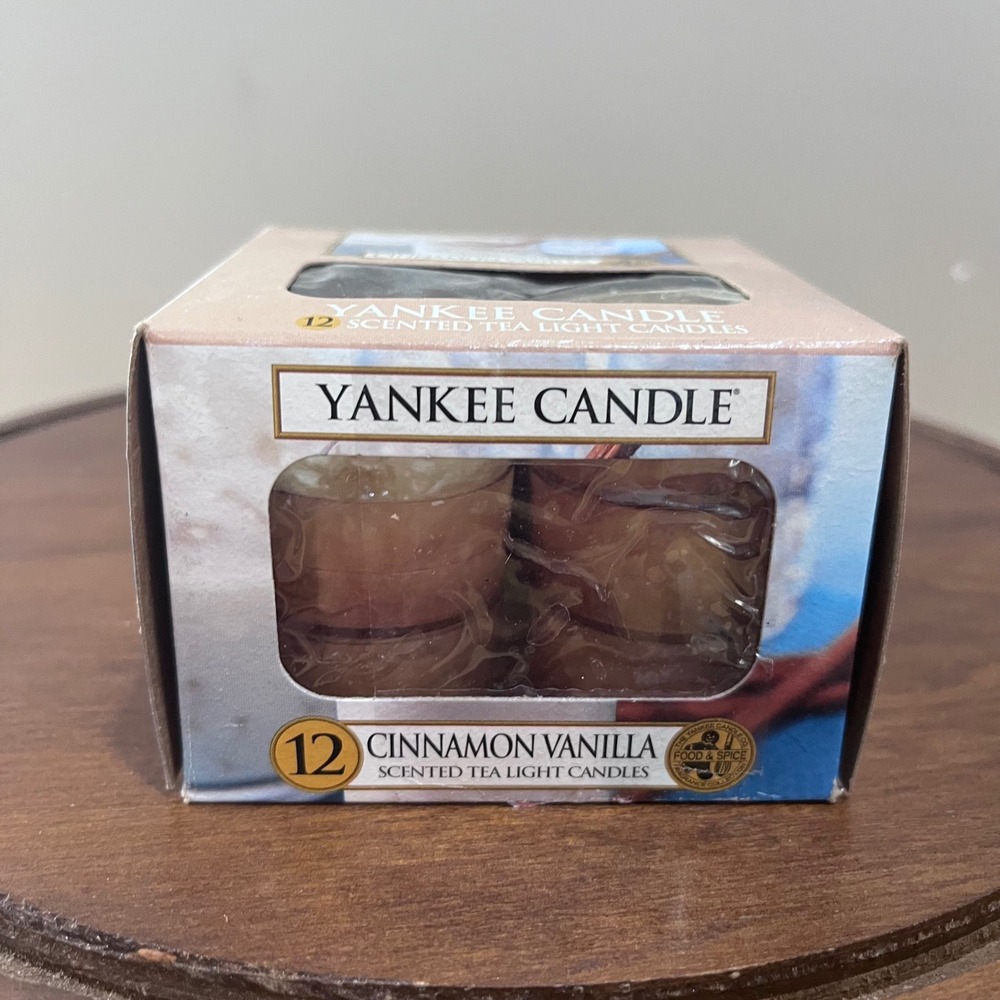 Vtg Yankee Candle Cinnamon Vanilla Scented Tea Light Candles Food & Spice 11ct